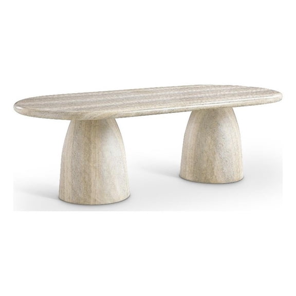 Meridian Furniture Cosenza 96" Travertine Indoor/Outdoor Concrete Dining Table