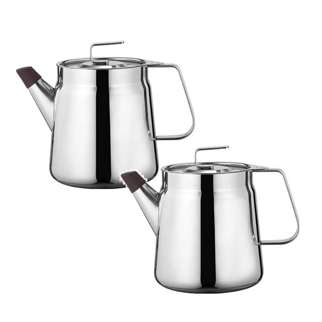Oleegame 2 Pcs Acier Inoxydable Grande Capacité Friteuse à Huile Combo Filtre à Huile Pot T Acier Inoxydable 304 Grande Capacité Réservoir de Filtre à Huile Polyvalent
