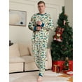 thumbnail image 4 of GYRATEDREAM Holiday Christmas Family Pajamas Matching Set Xmas Pjs for Couples and Kids Baby Sleepwear Long Sleeve Cute Dinosaur Print Sleepwear Loungewear 2 Piece Set for M(Dad) Green, 4 of 9