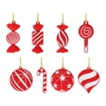 thumbnail image 1 of Juego de adornos para árbol de Navidad, adornos colgantes para árbol de Navidad, manualidades colgantes navideñas 8 piezas estilo A., 1 of 9