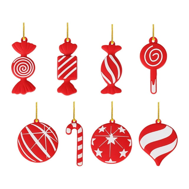 Juego de adornos para árbol de Navidad, adornos colgantes para árbol de Navidad, manualidades colgantes navideñas 8 piezas estilo A.