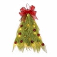 thumbnail image 1 of Yuarrent Llamador de puerta navideño, luminoso con tira de luces – Resistente al agua, duradero, fácil de guardar – Ideal para Navidad y Kits de decoración para fiestas Lazo rojo brillo, 1 of 6