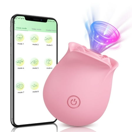 Rose Toys, APP Remote  Sucking Vibrator Adult Sex Toys for Women Couples,Pink