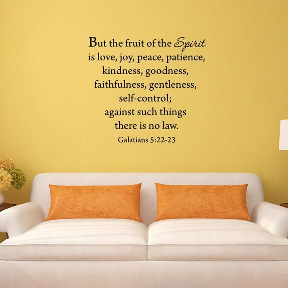 VWAQ But the Fruit of the Spirit Wall Decal Galatians 5:22-23 Love Joy Peace Patience Kindness Goodness Faithfulness Gentleness Self Control Bible Wall Art Stickers Scripture Faith - 562
