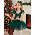thumbnail image 5 of Oudiya Girls Ruffle Sleeve Shiny Ballet Leotard Tutu Dance Dresses for Ballerina Kids 3-11Y, 5 of 8