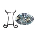 thumbnail image 4 of Hometrends Tropical Leaf Glass Birdbath with Stand, 4 of 8