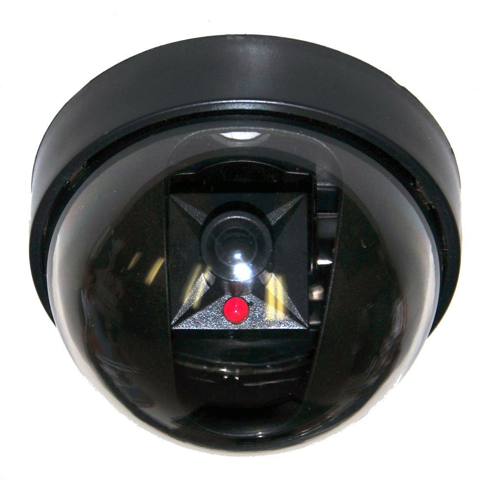 VideoSecu Dummy Fake Dome Security Camera w/ Simulated Flashing Blinking LED Light for CCTV Home Surveillance Indoor 1RG