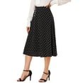 thumbnail image 1 of Falda Midi De Lunares Vintage Con Cremallera En La Cintura Elástica Para Mujer Allegra K Negro S, 1 of 6