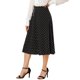 thumbnail image 1 of Falda Midi De Lunares Vintage Con Cremallera En La Cintura Elástica Para Mujer Allegra K Negro S, 1 of 6