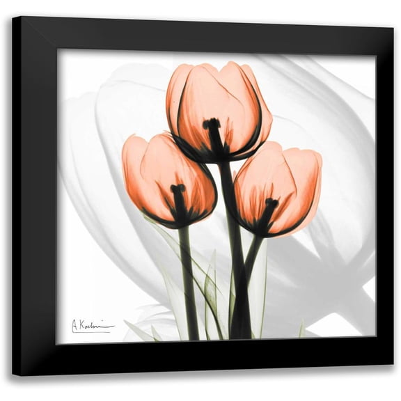 Koetsier, Albert 12x12 Black Modern Framed Museum Art Print Titled - Orange tulips