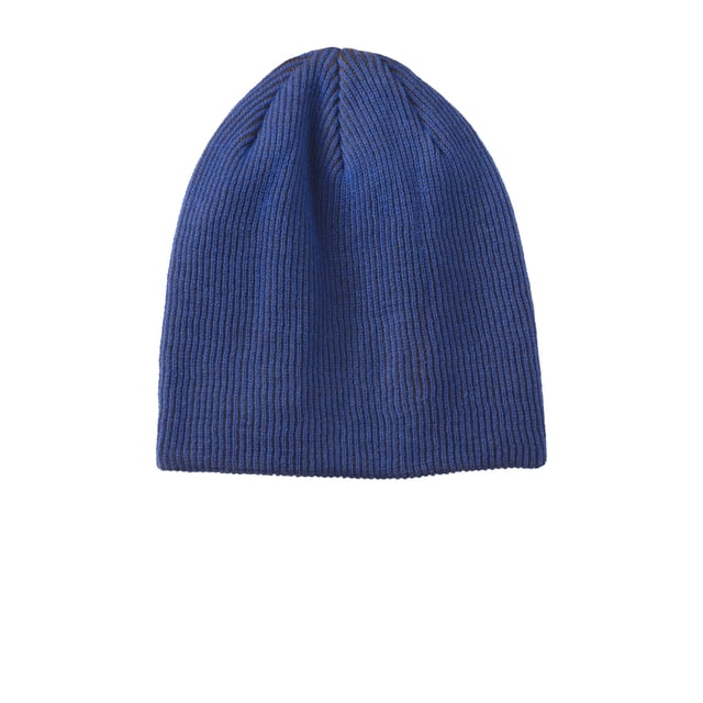 Port Authority Rib Knit Slouch Beanie OSFA Radiant Royal/ Iron Grey Autoridad Portuaria SNM-1178473