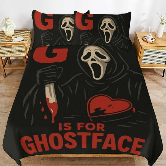Ghost-Face Kids Bedding 3 Piece Twin Size Kids Bed Duvet Cover with Pillowcases