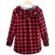 thumbnail image 2 of Chaqueta de punto informal de manga larga a cuadros con capucha y otoño para mujer con bolsillo Xemadio CJWUS-1274, 2 of 2