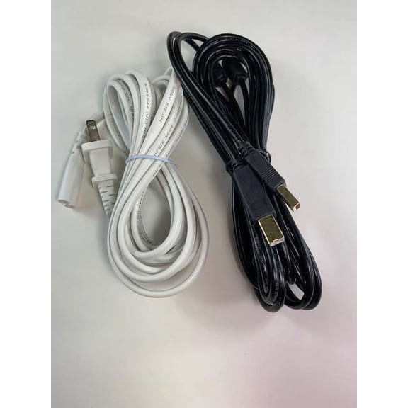 [UL Listed] OMNIHIL 10FT-White AC Power Cord 15FT USB-B Cable Compatible with HP ENVY 5530 e-All-in-One Printer
