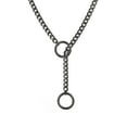 thumbnail image 2 of Heart Slip Chain Necklaces for Women, Stainless Steel O-Ring Adjustable Lariat Heart Y-Necklace, Punk Gothic Cuban Collar Necklace Jewelry for Men, 2 of 7