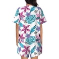 thumbnail image 3 of Naloa Hawaiian Style Women's Short-Sleeved Pajama Set, Loungewear, Summer pajamas, Breathable Cozy - X-Large, 3 of 9