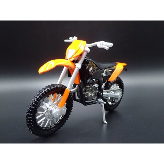 Open Box KTM 450 EXC DIRT BIKE MOTORCYCLE ORANGE 1/18 SCALE DIORAMA DIECAST MODEL BIKE