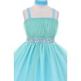 thumbnail image 4 of Dreamer PePi Double Spaghetti Strap Tulle Rhinestone Easter Big Girls Flower Girl Dress Coral 16 (C03B31), 4 of 4