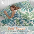 thumbnail image 4 of 3 Piece Palm Leaves Duvet Cover Set Full Size,Microfiber Comforter/Quilt Cover with Corner Ties and 2 Pillowcases,Green Blue Tropical Plants Summer Country All Season Soft Bedding with Zipper Closure, 4 of 8