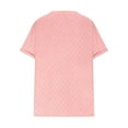 thumbnail image 5 of WCMZJ Plus Size Tops for Women Summer Short Sleeve Shirts Crew Neck Cute Eyelet Tees Tops Pink 3XL, 5 of 5