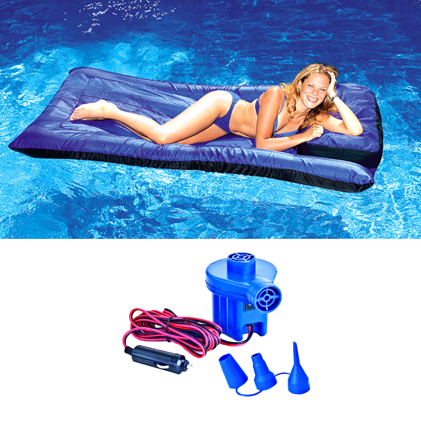 New Swimline 9057 Swimming Pool Inflatable Fabric Covered Air Mattress Oversized 