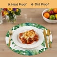 thumbnail image 4 of Monstera Leaves Round 15 Inch Placemats Set of 6, Summer Tropical Palm Leaf Botanical Green HeatResistant Non Slip Place Mats for Dining Table, Wipeable Braided Kitchen Table Mats for Housewarming, 4 of 9