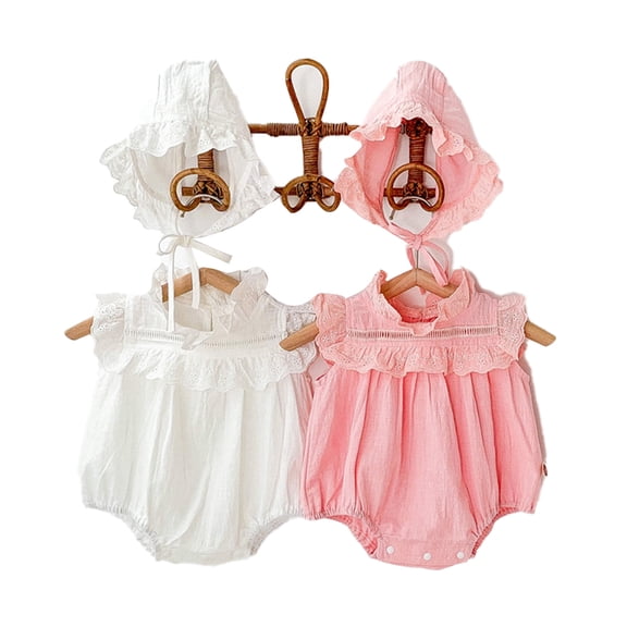 LYMAYTER Newborn Baby Girls Playsuit Fly Sleeve Romper Ruffled Bodysuit Lightweight Summer 3-24M