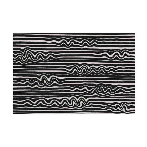 Canvas Wall Art - Treechild 'Wavey Stripes Square' Wall Art for Living Room, Bedroom, or Office D?cor by Trademark Fine Art - 19 x 12 Inches