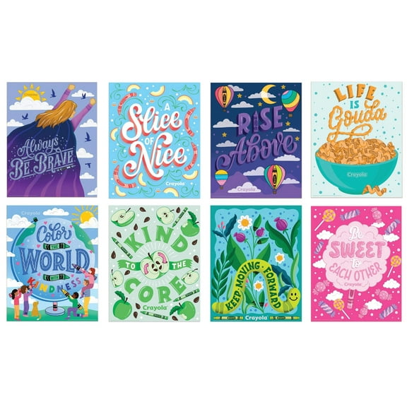 Eureka Crayola Colors of Kindness Mini Poster Set, 8 Posters