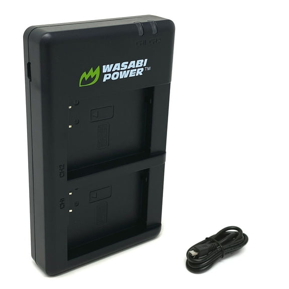 Wasabi Power Micro USB Dual Battery Charger for Panasonic DMW-BCM13