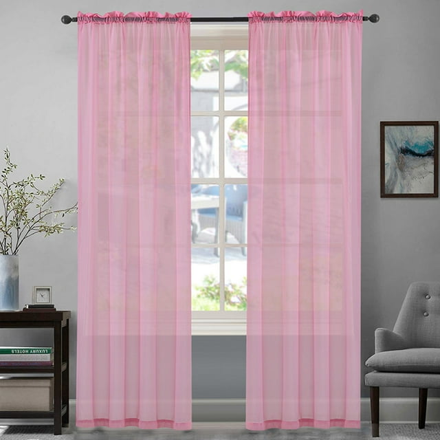 Innerwin Panneaux de Rideaux à Poche pour Tringle, Rideaux de Luxe, Traitements Vintage, Filtrant la Lumière, Texture Lin, Décoration Maison, Rose (132cm*160cm)-52 Pouces L x 63 Pouces H