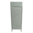 thumbnail image 2 of happimess Keaton Modern 24.13-Gallon All-Weather Wicker/Metal Lidded Hideaway Outdoor Trash Can, Mint Blue/White, HPM1203C, 2 of 9