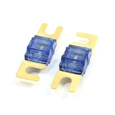 2 Pcs Blue 60A AFS Power Wire Two Prong  Fuse for Car