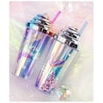 thumbnail image 4 of Mermaid Gobelets en Plastique Réutilisables à Double Paroi 14 oz avec Couvercles Crème et Paille, Mermaid-Rose, 4 of 6