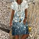 thumbnail image 2 of Vestidos casuales de verano para mujer Vestido suelto de manga corta con estampado floral de playa con cuello en V para mujer Pompotops ghjkhdj13436, 2 of 5