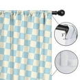 thumbnail image 4 of Blackout Kids Curtains,Light Blue and Cream Checkered Pattern Childrens Insulated Curtains Set Of 2,Bedroom Essentials,Toddler Room Decor 42"x84", 4 of 5