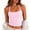 Pink, variant on Carlikeit Women's Built In Bra Crop Tank Top Square Neck Spaghetti Strap Workout Yoga Cami with Removable Pads