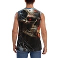 thumbnail image 4 of Balery Cyberpunk Skull American Flag Camisetas sin mangas para hombre, absorbe la humedad y protege contra el mal olor.-XX-Large, 4 of 7