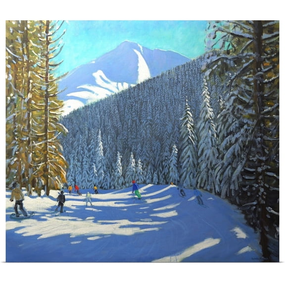 Great BIG Canvas | Rolled Andrew Macara Poster Print entitled Skiing Beauregard, La Clusaz