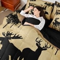 thumbnail image 4 of Homewish Western Deer Elk Twin Bedding Sets 7-Piece, Woodland Wildlife Animal Bedding Comforter Set, Teens Kids Adult Men Reversible Sheet Sets, Super Cozy Room Decor, 4 of 7