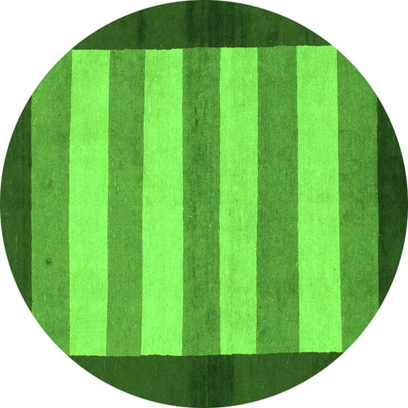 Ahgly Company Indoor Round Abstract Green Modern Area Rugs, 7' Round
