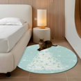 thumbnail image 2 of Christmas Teal Round Area&nbsp;Rug 3.3ft Green White Xmas Tree Winter Snowflakes Non-Slip&nbsp;Washable Circle Rugs Soft Felt Indoor Floor Mat for Bedroom Kitchen Living Room Bathroom, 2 of 9