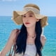thumbnail image 5 of Sombrero de paja con ala grande y lazo de encaje de 54 a 58 cm de circunferencia para mujer, sombrero de playa con protección solar para verano, 5 of 5