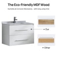 thumbnail image 2 of Wonline 32 inch Bathroom Vanity White Wall Mounted Small Cabinet with Sink Mirror Combo, 2 of 9