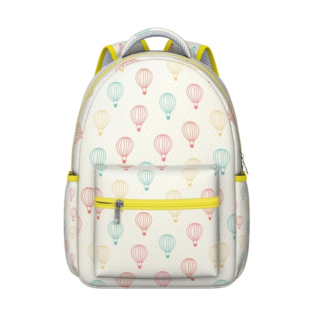 Abstract Boho Students Backpack Geometric Watercolor Rainbow Gradient Design with Starry Night Ocean Beach Scenery