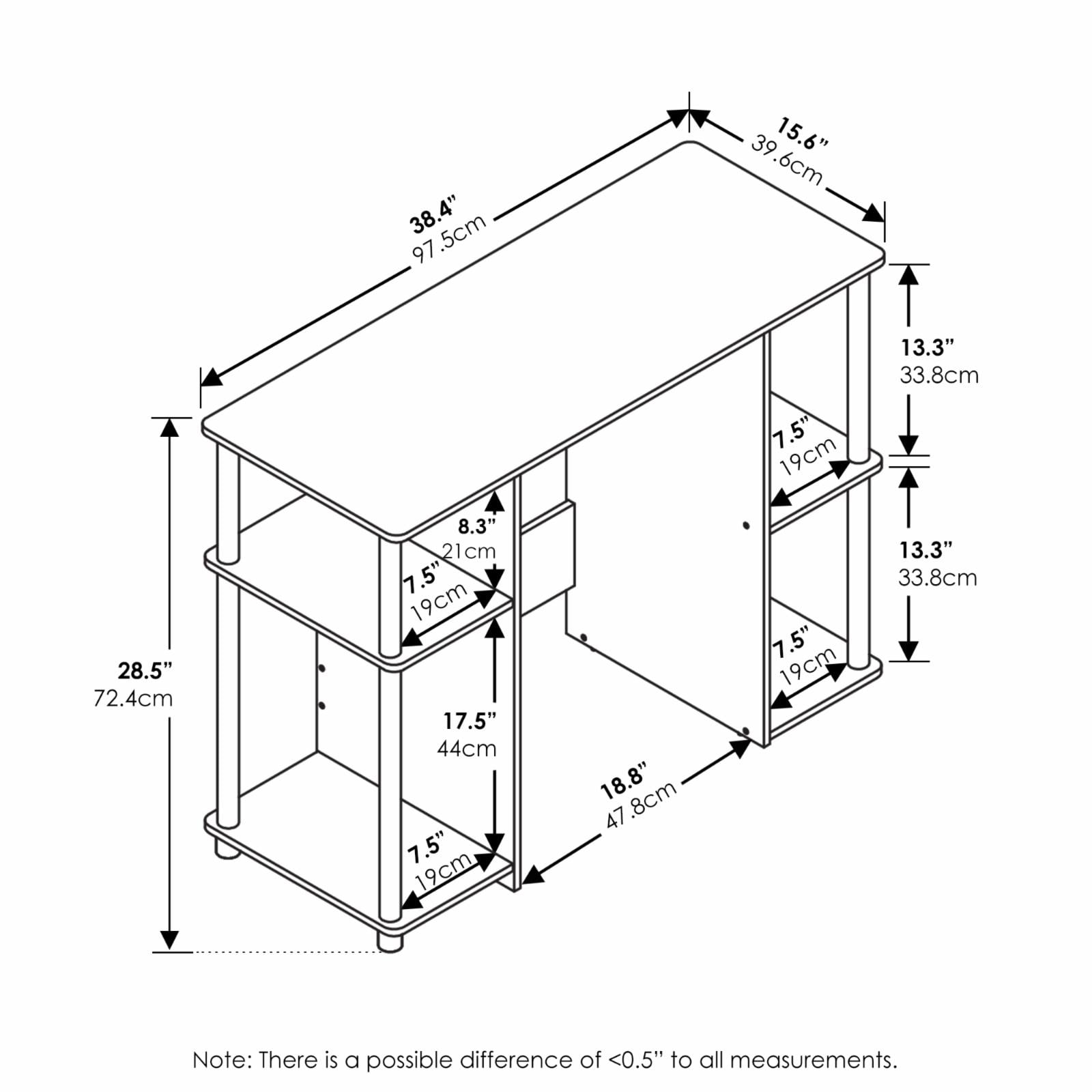 Furinno JAYA Compact Computer Study Desk, Espresso - 3