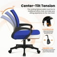 thumbnail image 5 of Yaheetech Mid-Back Mesh Office Chair with Rolling Wheels and Adjustable Height, Blue, 5 of 6