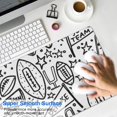 thumbnail image 4 of Long Mouse Pads for Desk,Black White Football Elements Pattern Desk Mats on Top Of Desks, Desk Mouse Pad Extra Large with 3mm Non-Slip Base and Stitched Edge for Gaming,Office,Work,Home 31.5"x11.8", 4 of 6