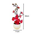 thumbnail image 3 of Justharion Beautiful Fake Plant Potted Arrangement Artificial Flowers for Home Decor Rose Red 30x11cm 1Set, 3 of 6