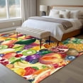 thumbnail image 5 of Summer Fruit Washable Area Rug 6 x 9 ft Watermelon Banana Peach Lemon Sweet Pineapple Grape, Soft Non Slip Rugs Stain Repellent Indoor Felt Carpet for Living Dining Room Bedroom Home Office, 5 of 9